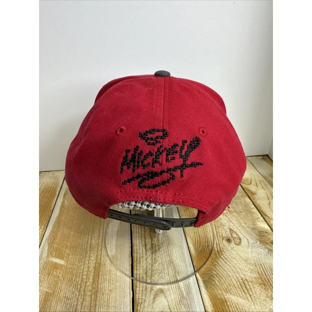 Disney Parks Mickey Mouse Red Retro Embroidered Snapback Hat Cap Youth‎ Size